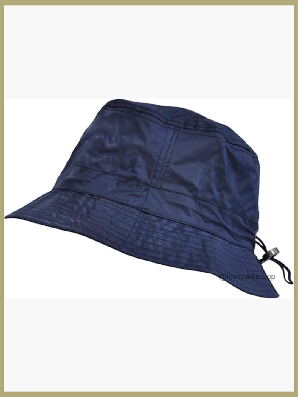 Adjustable Bucket Rain Hat, Windproof Nylon Look, Lightweight Foldable